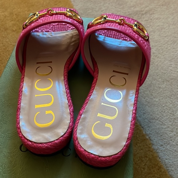 Gucci Slide Raffia Horsebit - Picture 2 of 4
